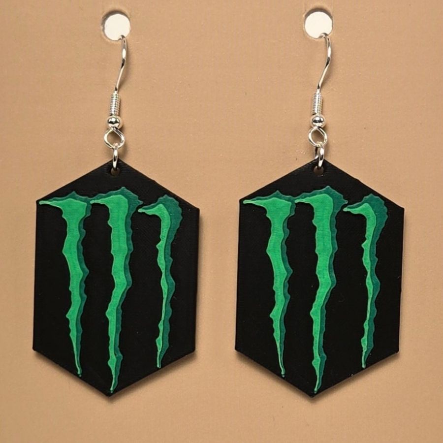 Boucle d'oreille en forme de Monster avec crochets hypoallergéniques sans nickel