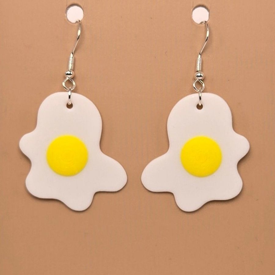 Boucle d'oreille en forme de Œuf avec crochets hypoallergéniques sans nickel