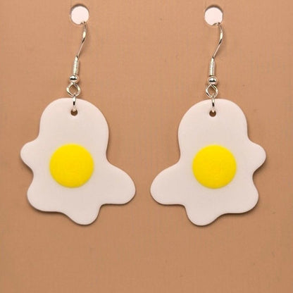 Boucle d'oreille en forme de Œuf avec crochets hypoallergéniques sans nickel