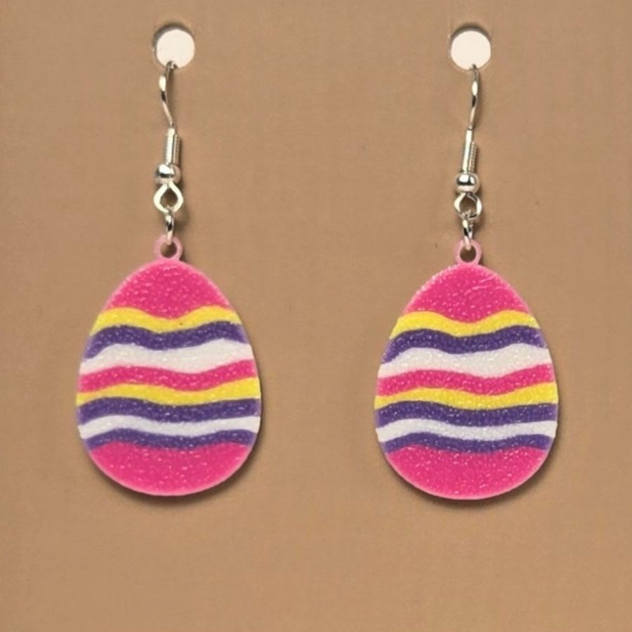 Boucle d'oreille en forme de Œuf avec crochets hypoallergéniques sans nickel