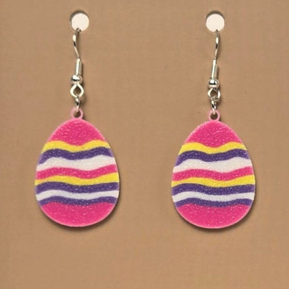 Boucle d'oreille en forme de Œuf avec crochets hypoallergéniques sans nickel