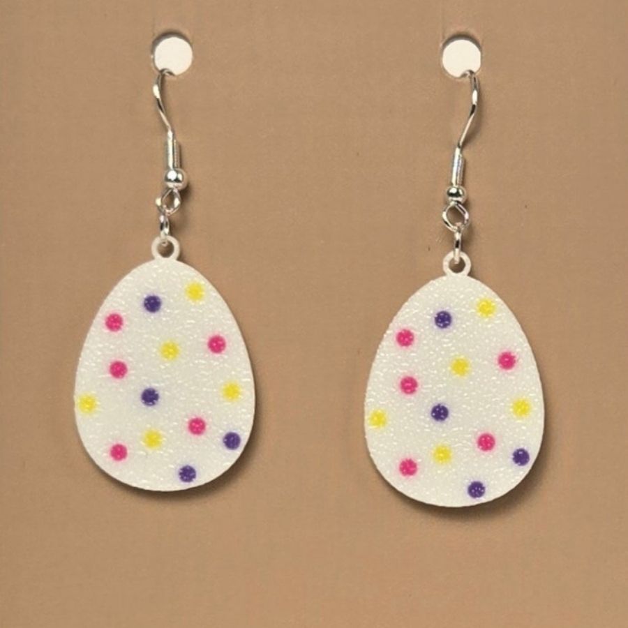 Boucle d'oreille en forme de Œuf avec crochets hypoallergéniques sans nickel