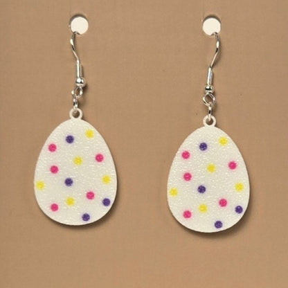 Boucle d'oreille en forme de Œuf avec crochets hypoallergéniques sans nickel