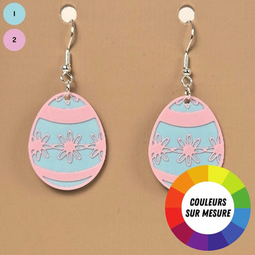 Boucle d'oreille en forme de Œuf avec crochets hypoallergéniques sans nickel