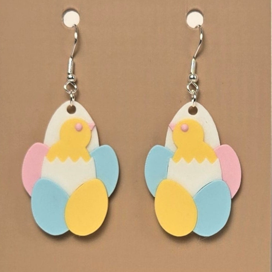 Boucle d'oreille en forme de Œuf poussin avec crochets hypoallergéniques sans nickel