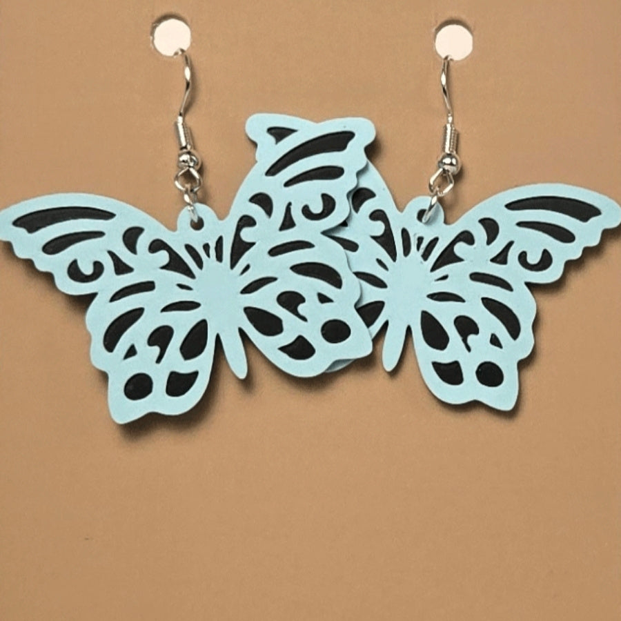 Boucle d'oreille en forme de Papillon avec crochets hypoallergéniques sans nickel