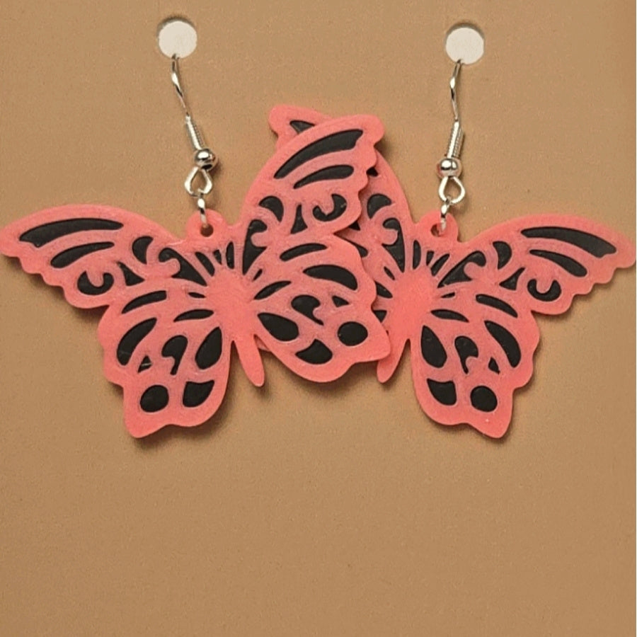 Boucle d'oreille en forme de Papillon avec crochets hypoallergéniques sans nickel