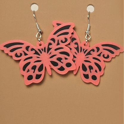 Boucle d'oreille en forme de Papillon avec crochets hypoallergéniques sans nickel