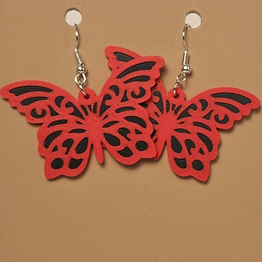 Boucle d'oreille en forme de Papillon avec crochets hypoallergéniques sans nickel