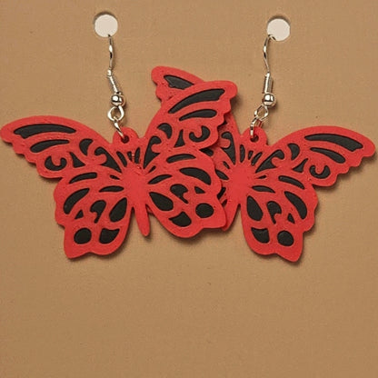 Boucle d'oreille en forme de Papillon avec crochets hypoallergéniques sans nickel