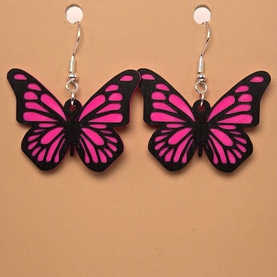 Boucle d'oreille en forme de Papillon avec crochets hypoallergéniques sans nickel