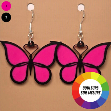 Boucle d'oreille en forme de Papillon avec crochets hypoallergéniques sans nickel