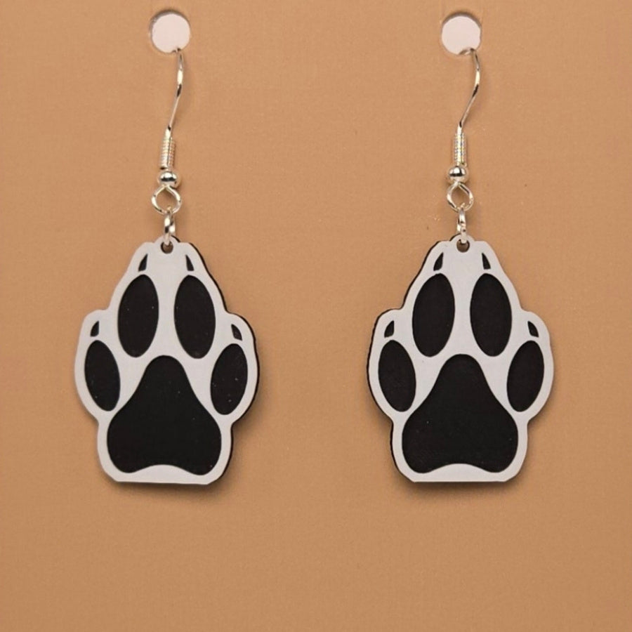 Boucle d'oreille en forme de Patte avec crochets hypoallergéniques sans nickel