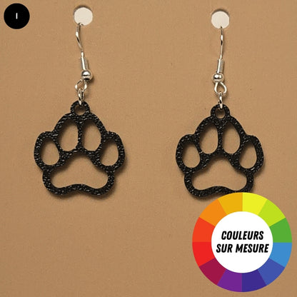 Boucle d'oreille en forme de Patte avec crochets hypoallergéniques sans nickel