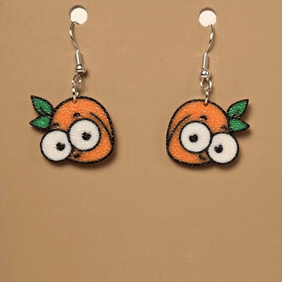 Boucle d'oreille en forme de Pêche Yeux avec crochets hypoallergéniques sans nickel