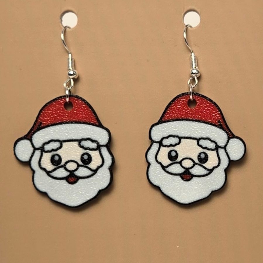 Boucle d'oreille en forme de Père Noël festive avec crochets hypoallergéniques sans nickel