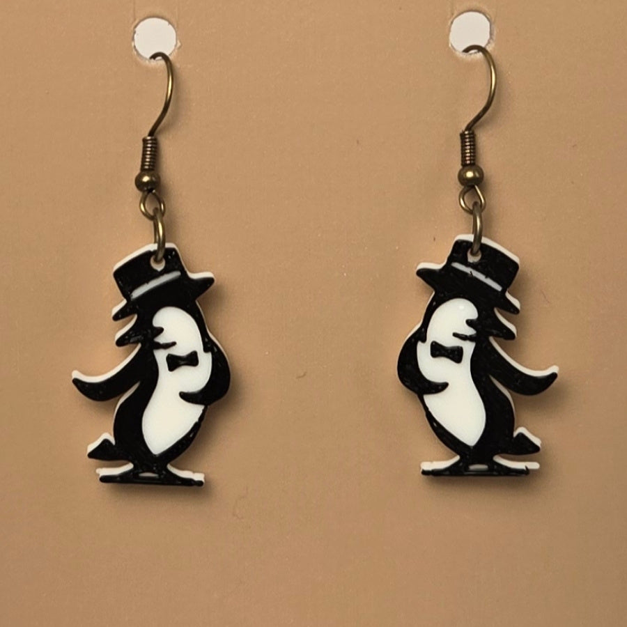 Boucle d'oreille en forme de Pingouin