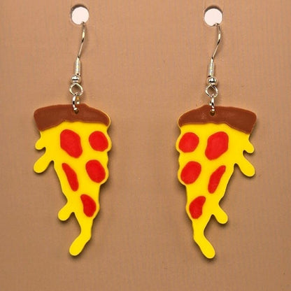 Boucle d'oreille en forme de Pizza avec crochets hypoallergéniques sans nickel