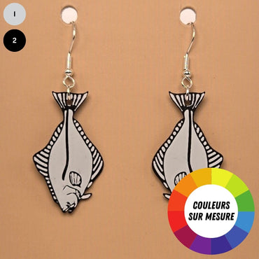 Boucle d'oreille en forme de Poisson avec crochets hypoallergéniques sans nickel
