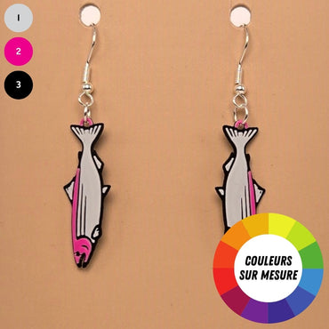 T
Boucle d'oreille en forme de Poisson avec crochets hypoallergéniques sans nickel