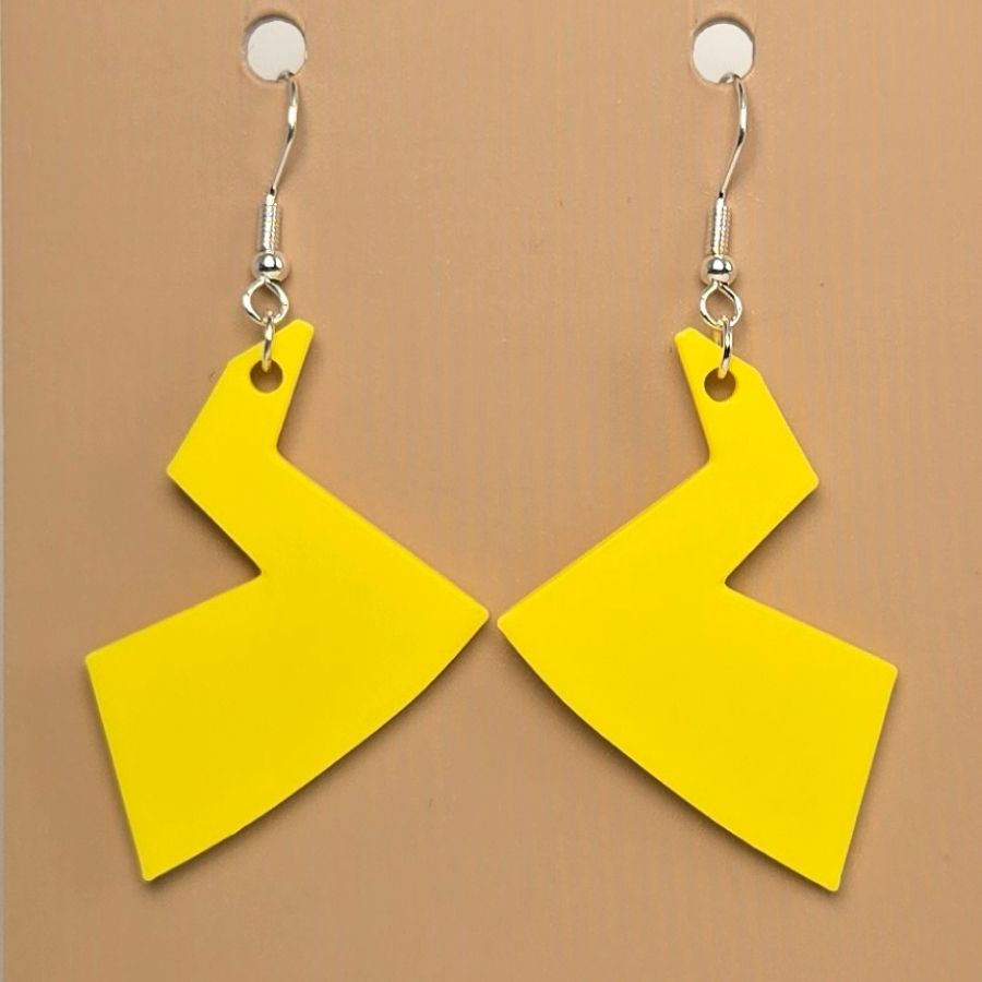 Boucle d'oreille en forme de Pokemon (Queue Pikachu) avec crochets hypoallergéniques sans nickel