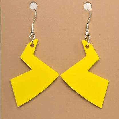 Boucle d'oreille en forme de Pokemon (Queue Pikachu) avec crochets hypoallergéniques sans nickel