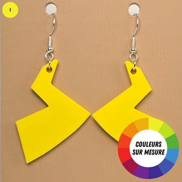 Boucle d'oreille en forme de Pokemon (Queue Pikachu) avec crochets hypoallergéniques sans nickel