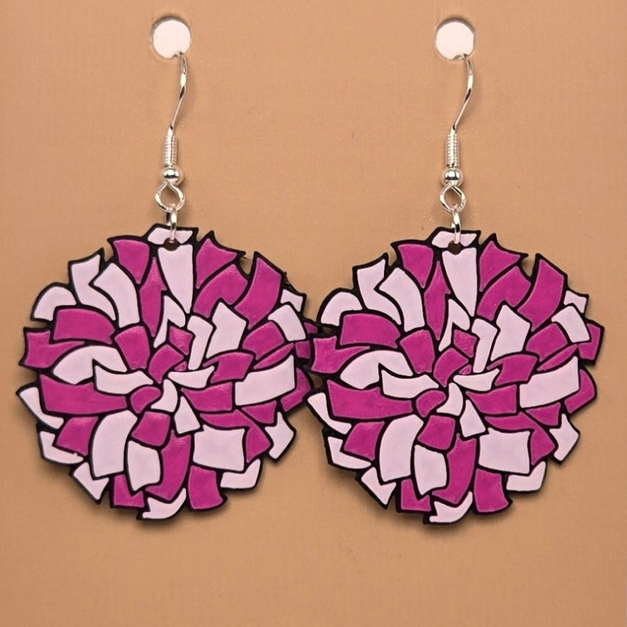 Boucle d'oreille en forme de Pom Pom avec crochets hypoallergéniques sans nickel