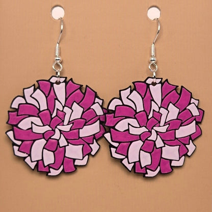 Boucle d'oreille en forme de Pom Pom avec crochets hypoallergéniques sans nickel