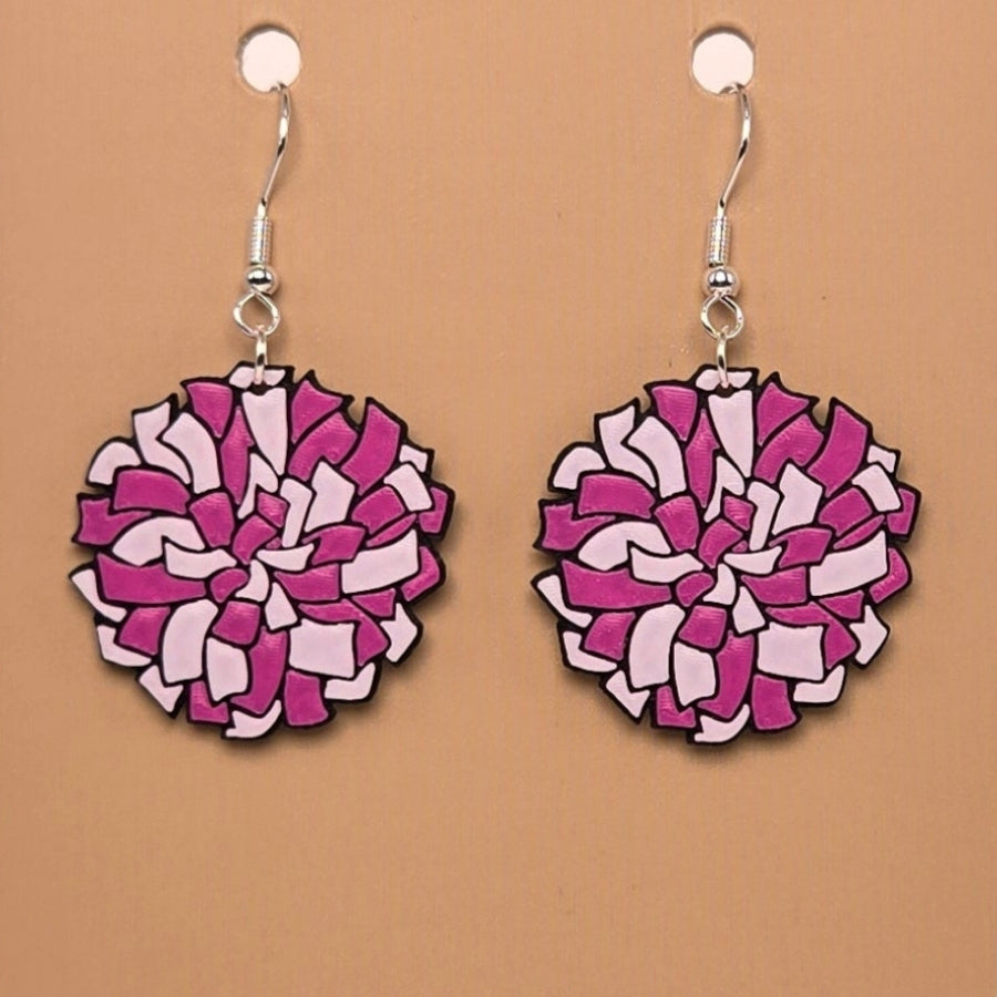 Boucle d'oreille en forme de Pom Pom avec crochets hypoallergéniques sans nickel