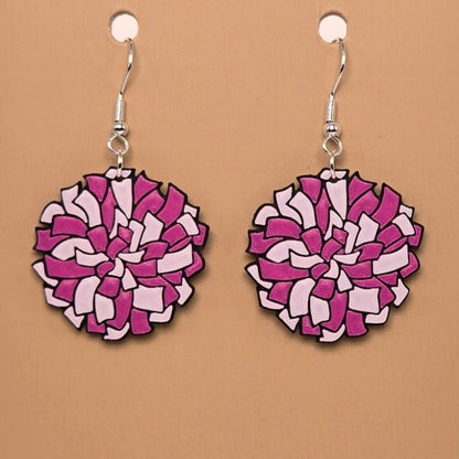 Boucle d'oreille en forme de Pom Pom avec crochets hypoallergéniques sans nickel