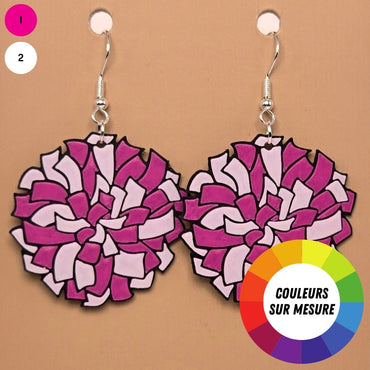 Boucle d'oreille en forme de Pom Pom avec crochets hypoallergéniques sans nickel