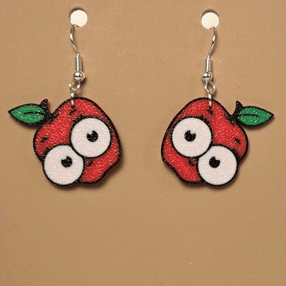 Boucle d'oreille en forme de Pomme Yeux avec crochets hypoallergéniques sans nickel