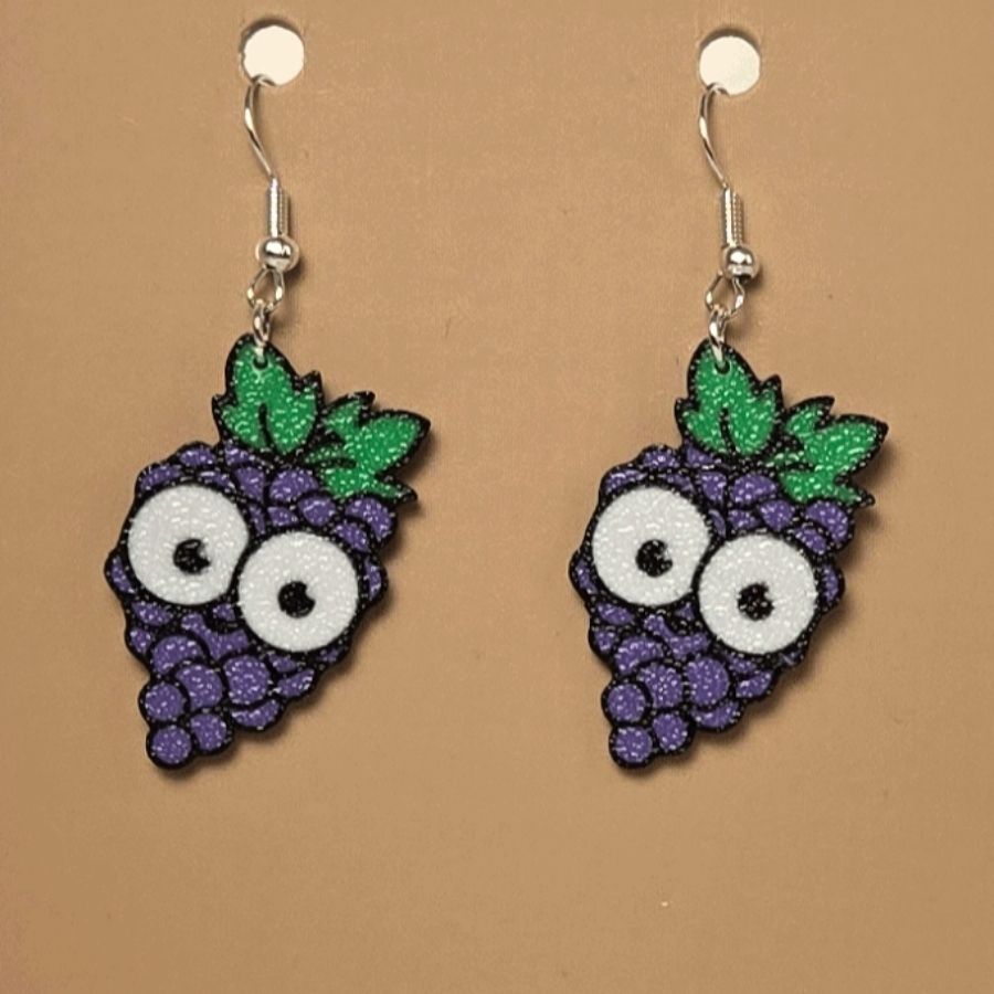Boucle d'oreille en forme de Raisin Yeux avec crochets hypoallergéniques sans nickel