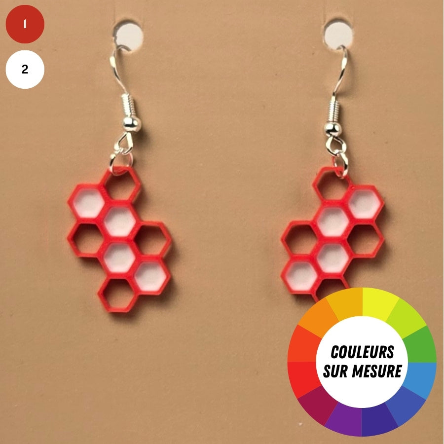 Boucle d'oreille en forme de Rayon de miel avec crochets hypoallergéniques sans nickel