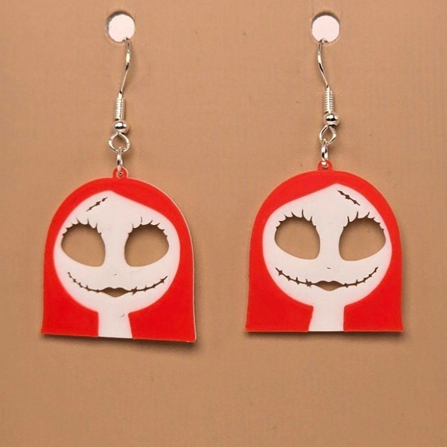 Boucle d'oreille en forme de Sally avec crochets hypoallergéniques sans nickel