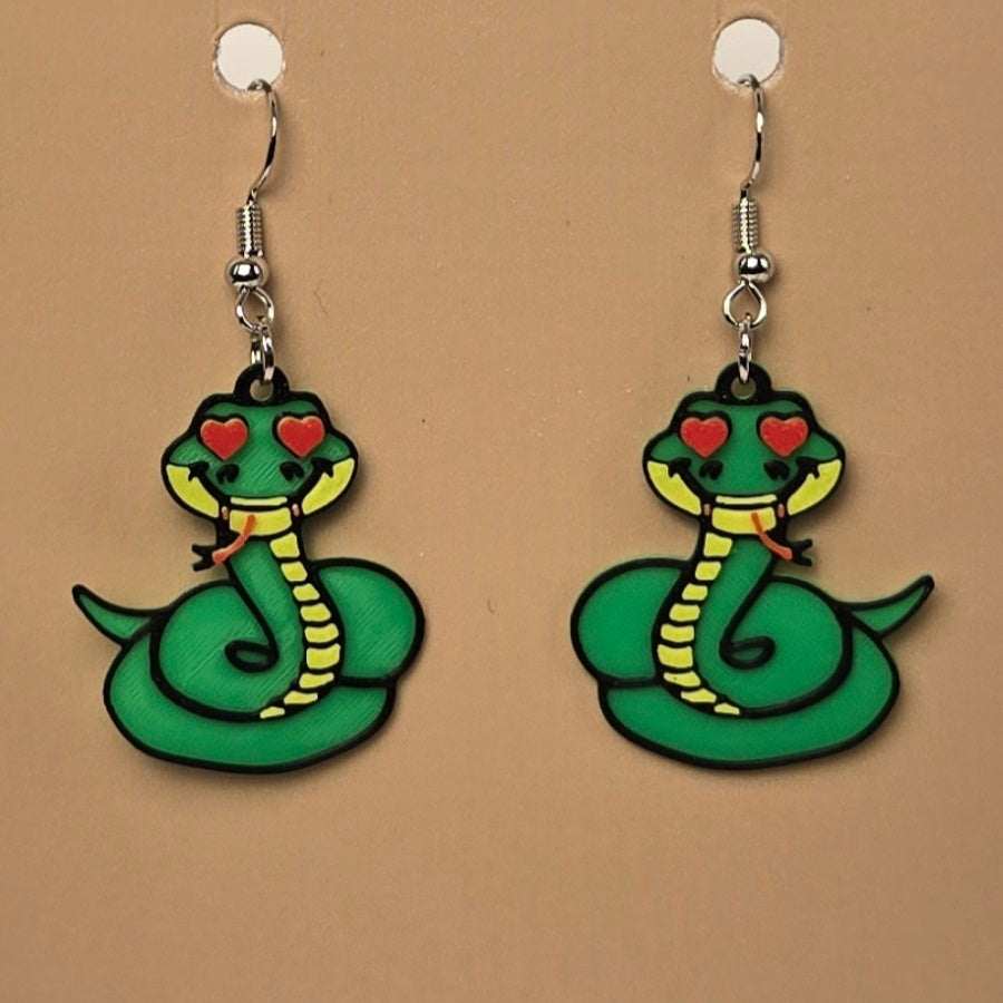 Boucle d'oreille en forme de Serpent avec crochets hypoallergéniques sans nickel