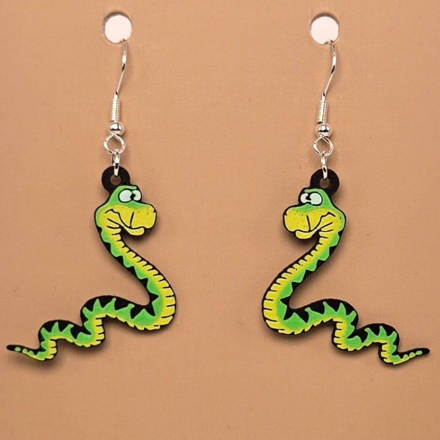 Boucle d'oreille en forme de Serpent avec crochets hypoallergéniques sans nickel