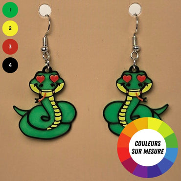 Boucle d'oreille en forme de Serpent avec crochets hypoallergéniques sans nickel