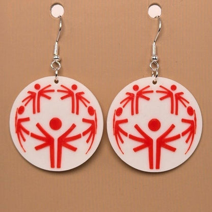 Boucle d'oreille en forme de Special Olympics avec crochets hypoallergéniques sans nickel