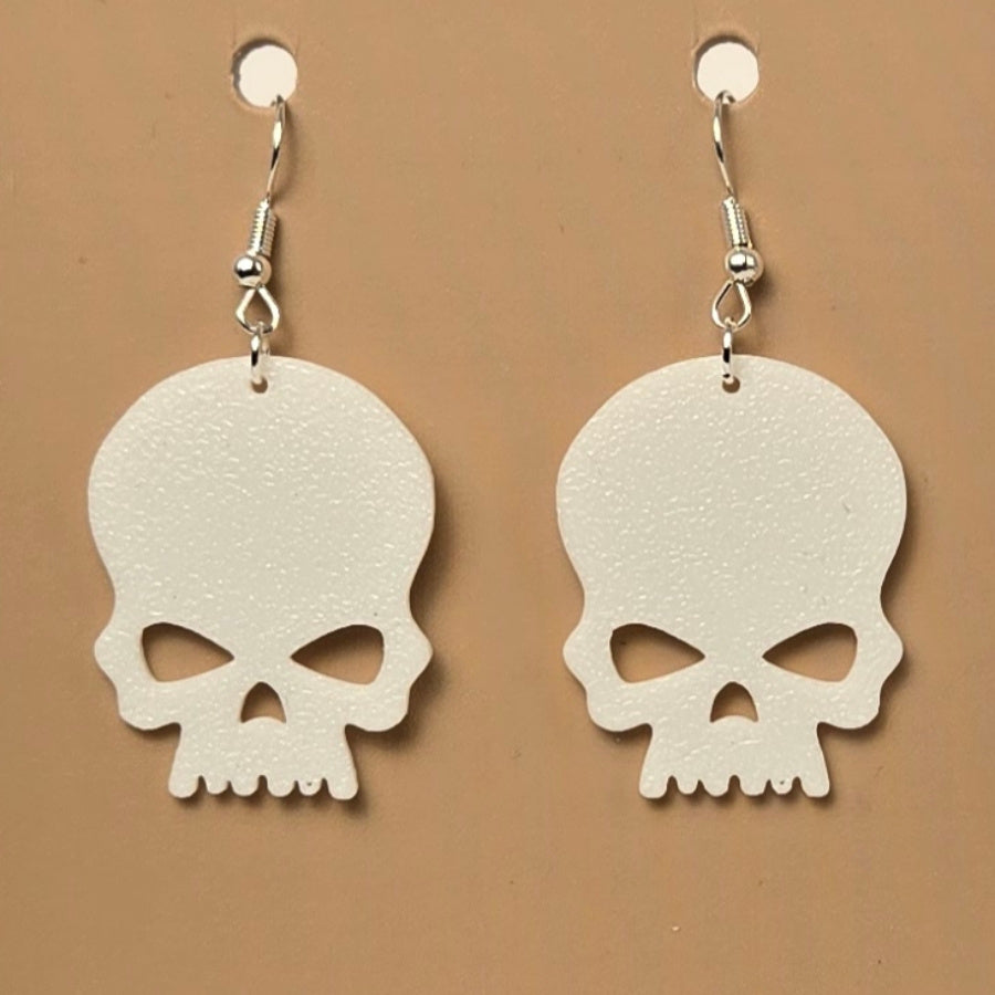 Boucle d'oreille en forme de Tete de mort avec crochets hypoallergéniques sans nickel