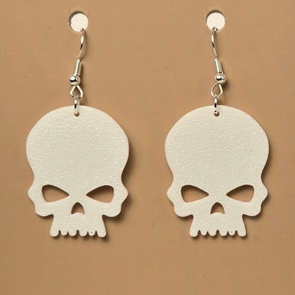 Boucle d'oreille en forme de Tete de mort avec crochets hypoallergéniques sans nickel