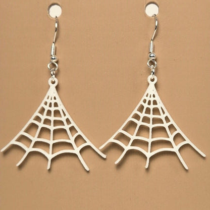 Boucle d'oreille en forme de Toile Araignée avec crochets hypoallergéniques sans nickel