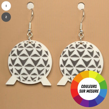 Boucle d'oreille en forme de Vaisseau Spacial Disney avec crochets hypoallergéniques sans nickel