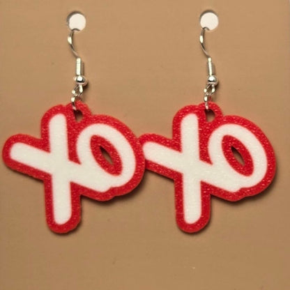 Boucle d'oreille en forme de Xo imprimée en 3D avec crochets hypoallergéniques sans nickel