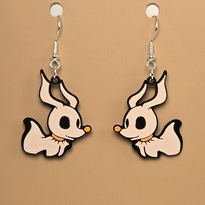 Boucle d'oreille en forme de Zero avec crochets hypoallergéniques sans nickel