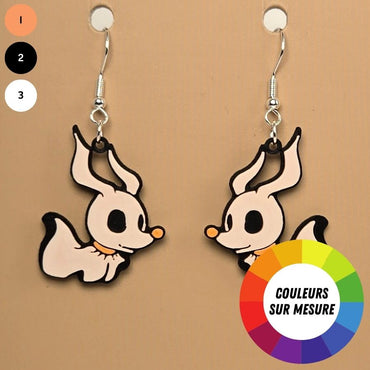 Boucle d'oreille en forme de Zero avec crochets hypoallergéniques sans nickel