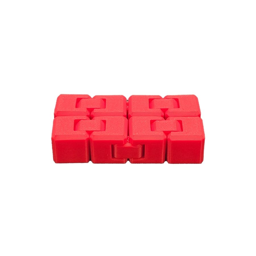 Jouet anti-stress cube infini imprimé en 3D composé de sections articulées à manipuler