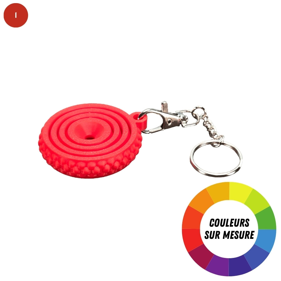 Porte-clés fidget à cercles rotatifs à couleurs sur mesure