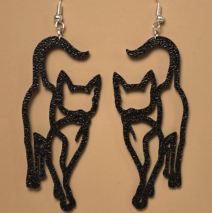 Boucle d'oreille en forme de Chat - Hypoallergénique